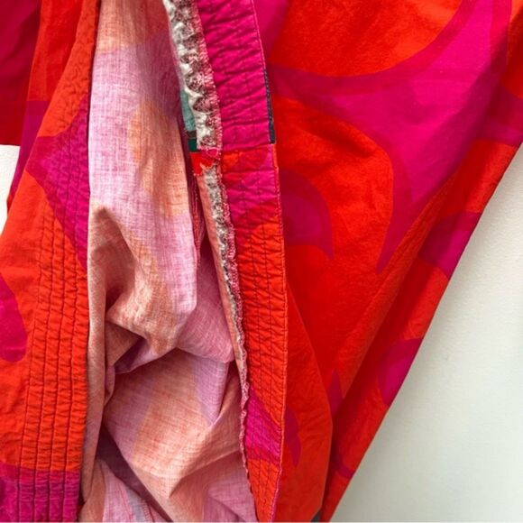 Vintage 1966 Marimekko abstract red maxi dress with quilted hem Art to wear - Picture 10 of 15